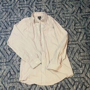 Joseph A. Banks White Striped Button Down Shirt
